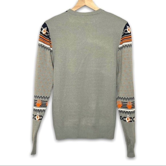 STAR WARS Fair Isle Knit BB-8 Millennium Falcon Rebel Holiday Sweater Grey Sz S - Picture 3 of 5